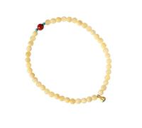 ZEPFJHE Pulsera vintage hecha a mano con flor de jade amarillo y piedra natural, joyería para la suerte y estilos modernos, cuentas de jade amarillo retro para buena suerte