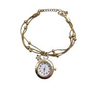 ZEPFJHE Reloj de bolsillo sintético hecho a mano con detalles de flecos móviles y borlas de cadena ajustables de longitud de cadena personalizable, dorado, talla única