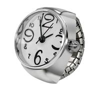 ZEPFJHE Reloj único para parejas, anillos de joyería, reloj de dedo con personalidad, accesorio para parejas, blanco