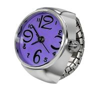ZEPFJHE Reloj único para parejas, anillos de joyería, reloj de dedo con personalidad, accesorio para parejas, morado
