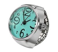 ZEPFJHE Reloj único para parejas, anillos de joyería, reloj de dedo con personalidad, accesorio para parejas, Azul agua de lago