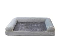 ZEPFJHE Sofá cama para mascotas para perros pequeños con doble reposacabezas, caja de huevos, espuma lavable, funda antideslizante, cojín para dormir para perros