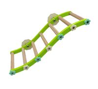 ZEPFJHE Soporte de plataforma de madera para pájaros, loros, columpio de juguete, columpio con cuentas para masticar, juguete para pájaros, multicolor, escalera de escalada