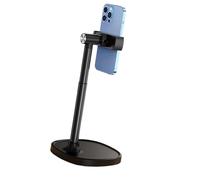 ZEPFJHE Soporte para smartphone con visualización de 360 grados y elevable, color negro A | Control de altura con columna telescópica para transmitir llamadas, clases en línea y estudio de trabajo, uso diario