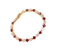 ZEPFJHE Streetwear Inspired Cubic Zirconia Tennis Cadena de mano de longitud ajustable Joyería de moda para mujer Chapado en oro Circonita cúbica Tenis, talla única, como se describe