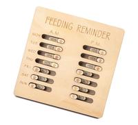 ZEPFJHE Tabla de recordatorios de madera para alimentación de perros con huellas de patas, fácil control deslizante para horarios diarios en el horario ocupado de mascotas domésticas