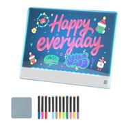 ZEPFJHE Tablero de dibujo LED interactivo de 35 x 25 cm con pantalla de luz | Juguete educativo para niños y niñas, tablero de trazado transparente y brillante, juego creativo y aprendizaje