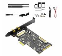 ZEPFJHE Tarjeta adaptadora 2 en 1 PCIE a MSATA SATA3 para conexión de computadora y conversión de disco sólido eficiente para laptop