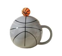ZEPFJHE Taza de té de leche con asa, taza de café de cerámica con forma de baloncesto, taza de café, recuerdo deportivo, vasos de cerámica para mujeres y hombres