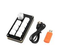 ZEPFJHE Teclado USB de 7 teclas y 1 perilla para juegos, personalizable, programable, copia, pegas, teclado pequeño con cable desmontable retroiluminado RGB