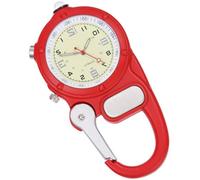 ZEPFJHE Temporizador de expediciones a prueba de golpes con clip de viaje integrado, mosquetón impermeable para senderismo, escalada, viajes, mosquetón de metal ligero, rosso