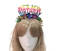 ZEPFJHE Tinsel IT'S BIRTHDAY - Accesorios para el cabello para adultos, adolescentes, celebración, fiesta, diadema brillante, diadema colorida