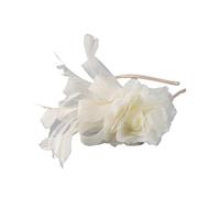 ZEPFJHE Tocado de flores ajustable con diadema y clip, tocado de moda para damas de honor, carnavales, festivales, diademas de plumas para mujer, accesorios de moda