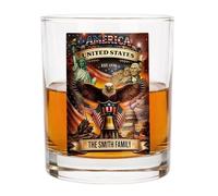 ZEPFJHE Vaso de whisky conmemorativo para celebrar los 250 años de historia de Estados Unidos, taza conmemorativa de licor transparente patriótico para regalo del 4 de julio