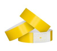 Zephylix Pulseras de papel para eventos, 100/500/1000 unidades desechables para fiestas, pulseras adhesivas de colores, para identificación médica y hospital, fiesta, identificación VIP, amarillo, 100