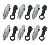 Zephyra Pack de 6 tornillos de purga de freno en aleación de zinc, M10 x 1,0 mm, con tapas antipolvo, accesorios de calidad para cilindro maestro y pinzas de freno de motocicletas y bicicletas