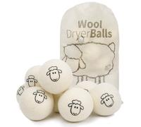 ZephyrCraft Bolas de secado para secadora - Juego de 6 unidades de 100% lana de oveja, con bolsa de almacenamiento, alternativa de suavizante para ropa suave y esponjosa, perfecto para chaquetas de