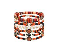 ZephyrHome 6 piezas Pulseras baloncesto niños elásticas con cuentas deportivas temáticas pulsera amistad regalo cumpleaños niño niña detalles fiesta escolar pack accesorios deportivos vuelta al cole