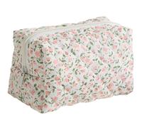 ZEPIQOR 1 pcs Bolsa de Cosméticos con Estampado Floral Neceser de Maquillaje de Viaje Bolsa de Maquillaje Portátil para Mujeres Niñas Rosa