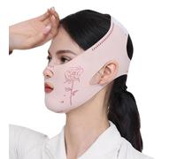 ZEPIQOR 1 pcs Papada Mujer Correa Facial, Facial Correa V Line Máscara Correa está hecho de tejido de alta resistencia a la tracción Rosa