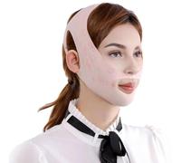 ZEPIQOR 1 pcs Papada Mujer Correa Facial, Facial Correa V Line Máscara Correa está hecho de tejido de alta resistencia a la tracción Rosa Versión mejorada