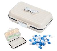 ZEPIQOR 1 Pcs pastillero, pastillero semanal 1 toma, Pastillero de viaje pill organizer viaje, organizador de pastillas de viaje, pastillero caja pequeño Para viajes y uso diario（Blanco）