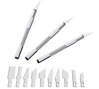 ZEPIQOR 13 PCS bisturi manualidades, Cuter Manualidades Precision, Cutter Modelismo Profesional de Acero Inoxidable con 10 Cuchillas de Recambio, Cuchillo Artesanal para Cortar y Tallar