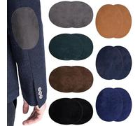 ZEPIQOR 14 Parches termoadhesivos, 11cm x 14cm Parches de terciopelo de cuero Parches termoadhesivos para ropa Kit de reparación textil Parches ovalados termoadhesivos para ropa