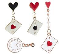 ZEPIQOR 2 Par de Pendientes de Mujer, Pendientes De Naipes, Pendientes De Cartas De Poker, Joyería Hipoalergénica de Moda