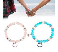 ZEPIQOR 2 Piezas de Pulseras Magnéticas para Parejas Mejor Amigo, pulsera mujer, regalos para mujer, Amistad Pulseras para Halloween Fiesta San Valentín Joyería