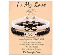 ZEPIQOR 2 Piezas Pulsera Regalo de Aniversario de Boda Pareja Pulseras Trenzadas para Hombres y Mujeres Comprometidos Pareja Regalo de Aniversario para Él