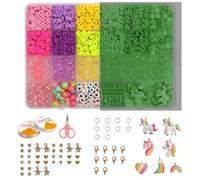 ZEPIQOR 24 Colores 1800+ Piezas cuentas para pulseras, kit para hacer pulserasm, Cuentas Arcilla Polimérica para Hacer Pulseras Abalorios 6mm, Bolitas con Letras para DIY Collares Manualidad