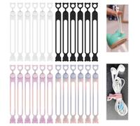 ZEPIQOR 24 Pcs correas de cable de silicona organizadoras de alambre para auriculares, cargador de teléfono, ratón, audio, computadora, reutilizable, organizador de cables en el hogar, oficina