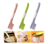 ZEPIQOR 3 Piezas Cucharas de Latas para Mascotas de Silicona, Cuchara de Alimentación para Comida de Mascotas, Espátula Enlatada Mezcladora Alimentos con Mango Largo para Gatos y Perros