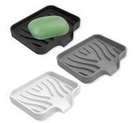 ZEPIQOR 3 Piezas jabonera baño, jabonera, Jabonera de Silicona, Jabonera con Drenaje, Jabonera Esponja, Jaboneras para Pastillas de Jabon, Diseño Antideslizante para Baño, Cocina, Ducha