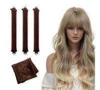 ZEPIQOR 3 unidades de rizos sin calor, rulos durante la noche, rizador de pelo Overnight Blowout, rizador para dormir, banda sin calor, rizadores grandes para todos los tipos de cabello(marrón)