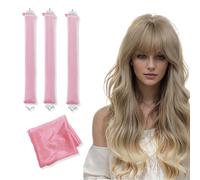 ZEPIQOR 3 unidades de rizos sin calor, rulos durante la noche, rizador de pelo Overnight Blowout, rizador para dormir, banda sin calor, rizadores grandes para todos los tipos de cabello(rosa)