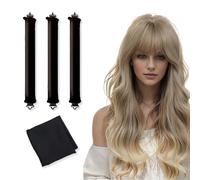 ZEPIQOR 3 unidades de rizos sin calor, rulos durante la noche, rizador de pelo Overnight Blowout, rizador para dormir, banda sin calor, rizadores grandes para todos los tipos de cabello(negro)