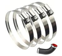 ZEPIQOR 4 pieza abrazadera 4 pulgadas de acero inoxidable 304 de la manguera abrazadera ajustable abrazadera de tubo de apriete maquinaria agrícola engranaje de tornillo ajustable 91mm-114mm