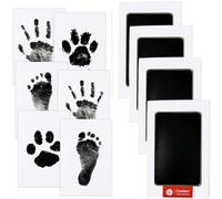 ZEPIQOR 4 Piezas Huellas Bebe Recien Nacido, Almohadillas de Tinta de Manos y Pies Bebé Sin Tacto con 8 Tarjetas de Impresión, Huella Perro Tinta No Tóxicas, Kit Huella del Mascota, Regalo De Bautizo