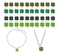 ZEPIQOR 40 piezas Shamrock colgante de metal suerte cuatro hojas, esmalte suerte encanto collar accesorios DIY joyería adornos para collar pulsera pendientes hacer accesorios