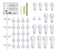 ZEPIQOR 43 piezas Ganchos de Pared para Colgar Sin Rastro, Colgadores de Pared, Juego de Gancho de Imagen Gancho de Plástico Invisibles para Colgar Obras de Arte Paneles Decorativos Relojes