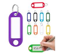 ZEPIQOR 50 Pcs llaveros, llavero, llaveros plastico con etiqueta, Llaveros de Plástico para Escribir con Llaveros, Etiquetas Identificador Llaves para Llaves Maletas Mascotas Marcadores (10 Colores)
