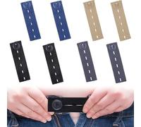 ZEPIQOR 8 Piezas cinturones elásticos para la cintura, extensores de botones ajustables, extensor de pantalon para embarazada, extensores de botones para jeans