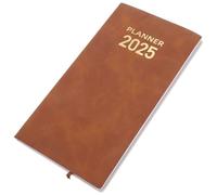 ZEPIQOR agenda 2025 a6, Punteado a6 - Bullet Dotted Journal, Papel Grueso de 120gsm, 120 Páginas, Bolsillo Trasero, Banda Elástica, Diario Punteado de Tapa dura Premium, marrón