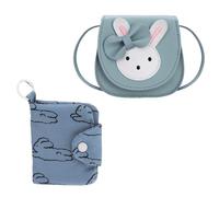 ZEPIQOR Bolso de hombro para niños para niñas Con billetera infantil, lindo conejo CrossBody Bag, PU cuero princesa mini bolsas para niños niñas 2-10 años, Rosa., talla única, dibujos animados（azul）