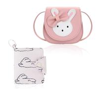 ZEPIQOR Bolso de hombro para niños para niñas Con billetera infantil, lindo conejo CrossBody Bag, PU cuero princesa mini bolsas para niños niñas 2-10 años, Rosa., talla única, dibujos animados（rosa）