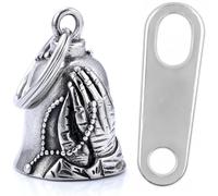 ZEPIQOR Campana de moto Guardian Bell para motocicleta, campanilla de motocicleta, amuleto de la suerte, campana de protección de ángel para bendecir la paz, amuleto de la suerte, plata, Talla única