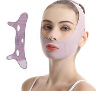 ZEPIQOR Cinturón facial,Reductor de papada,Doble mentón adelgazante transpirable Cinturón facial Cuidado de la Salud Masaje Contouring Morado