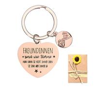 ZEPIQOR Llavero en forma de corazón con tarjeta de felicitación y sobre de papel kraft, regalos de cumpleaños para novias en cumpleaños, regalos para mejores amigas, regalos para novia (dorado)